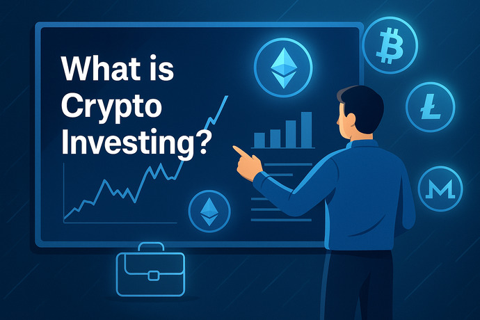 Illustration of cryptocurrency investing and growth strategy